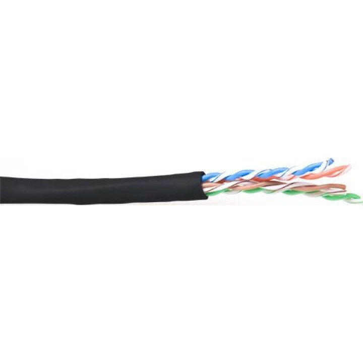 CAT6 U/UTP stranded patch cable, black, 100 m