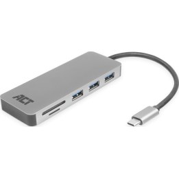 USB-C 3.0 hub, 3x USB-A, card reader, PD pass-through