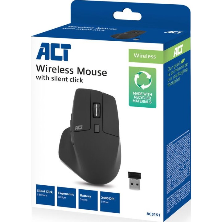 Wireless mouse, 2400 DPI, with silent click