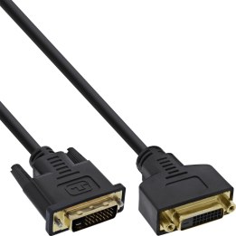 InLine® cabo DVI-D Premium 24+1 M/F Dual Link banhado a ouro preto 3 m