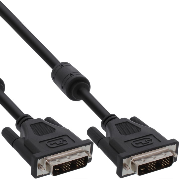 Cable DVI-D INLINE digital, 18+1, conector/conector, Single Link, 2 ferritas, 3 m