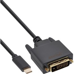 INLINE USB Display Cable: USB Type-C to DVI, DP Alt Mode, 4K2K, black, 2m