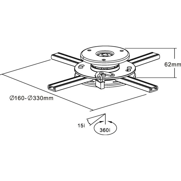 INLINE ceiling mount for projectors, max. 20kg