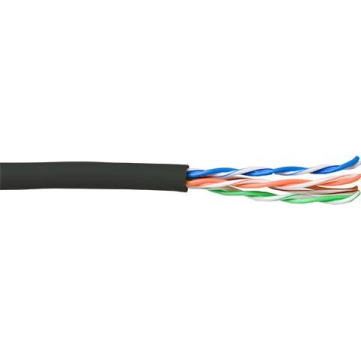 CAT5E U/UTP stranded patch cable, black, 100 m
