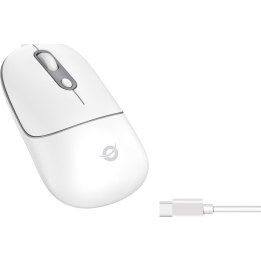 USB-C Silent 4-Button Optical Mouse with Scroll Wheel, white