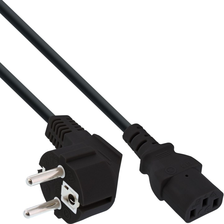 INLINE-Netzkabel mit Schuko-Stecker, gewi