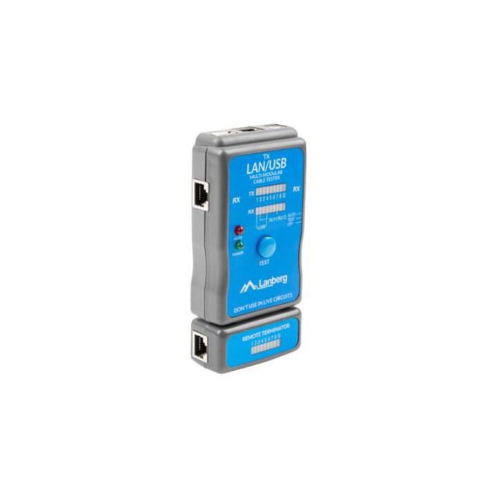 Testador de cabo de rede Lanberg NT-0403 PoE Power Tester azul