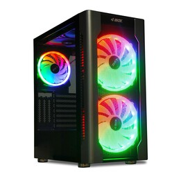 I-box Chiron ZH68 Gaming-Midi-Tower-Gehäuse ATX/EATX mit RGB-Beleuchtung und Seitenfenster Schwarz