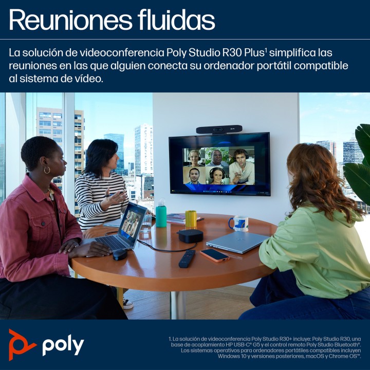 HP Poly Barra de Vídeo Poly Studio R30 com USB