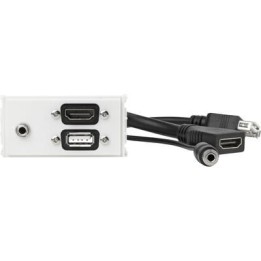 VivoLink WI221281 socket-outlet HDMI + USB A + 3.5mm White