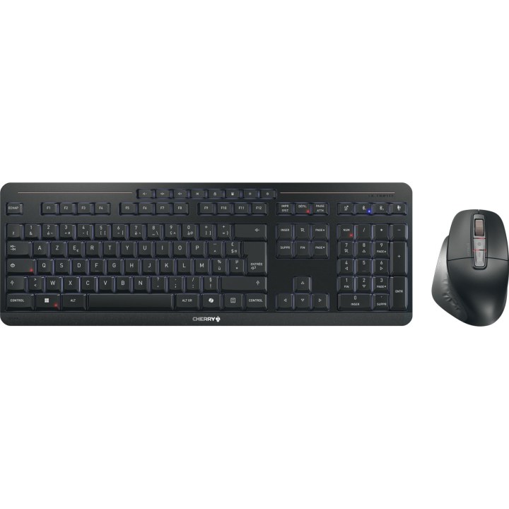 Cherry Stream desktop ultimate keyboard Mouse included Home/Office USB + RF Wireless + Bluetooth AZERTY French Black