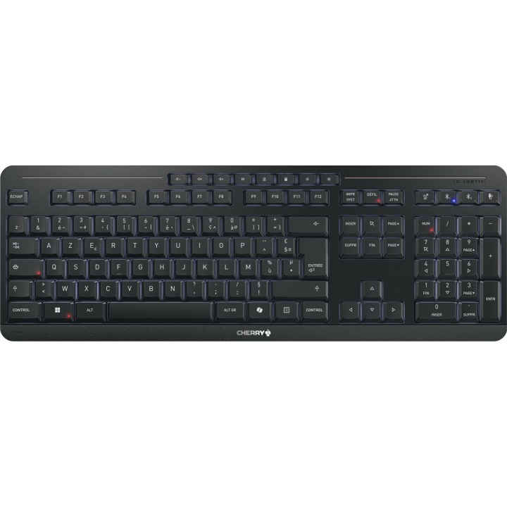 Cherry Stream desktop ultimate keyboard Mouse included Home/Office USB + RF Wireless + Bluetooth AZERTY French Black