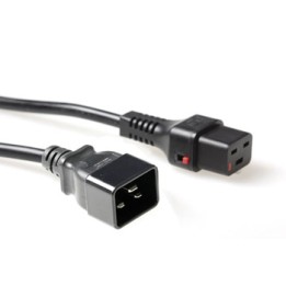 Cordon d'alimentation C19 IEC Lock - C20 noir 1 m, PC1284