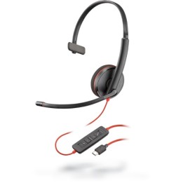 POLY Blackwire C3210 USB-C-Headset schwarz/rot