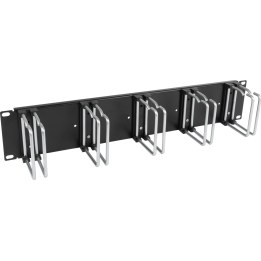 EFB 19" 2U cable management panel, 5 x double brackets 75 mm, front panel RAL9005