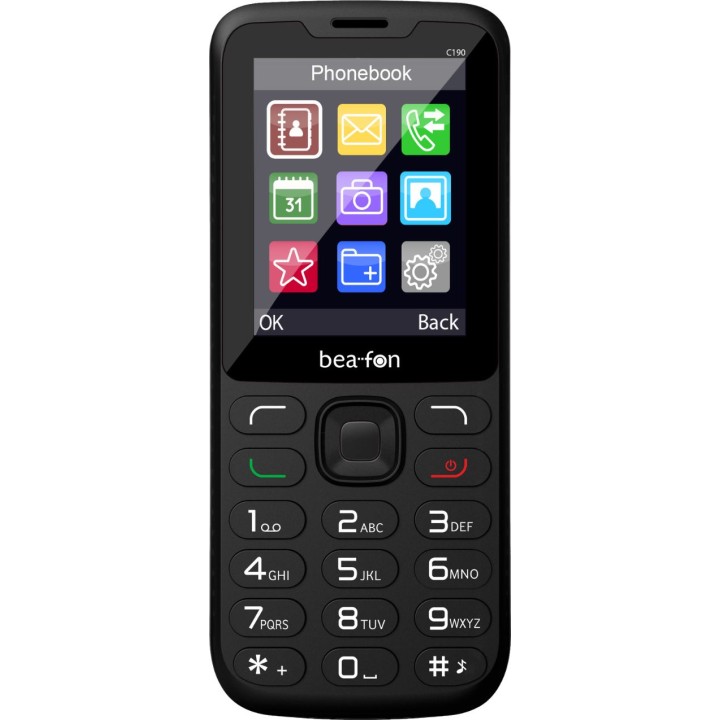 Téléphone portable Beafon C190 LTE Basic, double SIM, noir