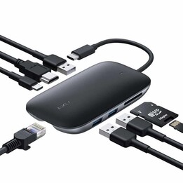 AUKEY CB-C71 Schnittstellen-Hub 5000 Mbit/s Schwarz