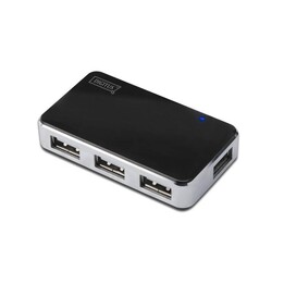 Hub de interface Digitus DA-70220 480 Mbit / s Preto, Prata