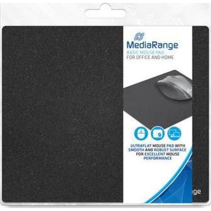 MEDIARANGE Tappetino mouse piatto, 210 x 180 x 3 mm, nero