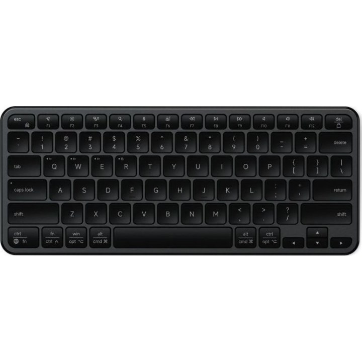 Satechi Slim EX1 - Three-Device Bluetooth Keyboard with Mac/Windows Mode Switch (Space Black)