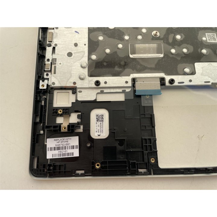 HP M48792-051 Cobertura superior com teclado retroiluminado, touchpad e leitor de impressões digitais para HP Spectre x360, prat