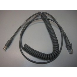 Datalogic CAB-424E USB Type A coiled cable, 9 ft
