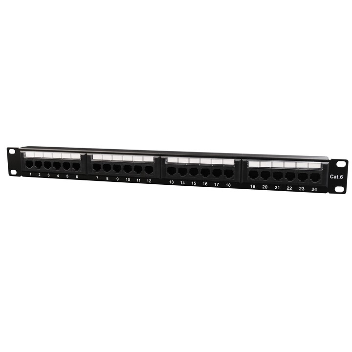 PANNELLO PATCH GEMBIRD CON RIPIANO DI GESTIONE CAVI NPP-C624CM-001 (1U; 19 "; CAT.6; UTP; 24XRJ45)