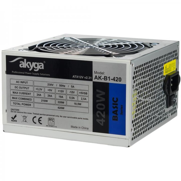 Akyga AK-B1-420 power supply unit 420 W 20 + 4 pin ATX ATX Gray