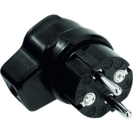 BACHMANN solid rubber angled plug, black with earth contact