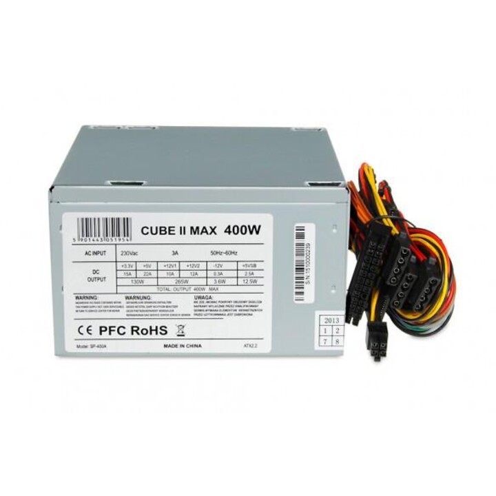 iBox CUBE II unidad de fuente de alimentación 400 W 20+4 pin ATX ATX Plata