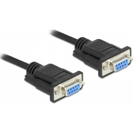 Cable serie RS-232 D-Sub de 9 pines, hembra a hembra, tipo «zero modem», con carcasa de conector estrecha - Handshaking completo