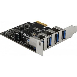 Tarjeta USB de 5 Gbps PCI Express x1 con 4 conectores externos tipo A