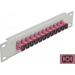 10" LWL Patchpanel 12 Port SC Simplex violett 1 HE grau