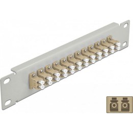 10" LWL Patchpanel 12 Port LC Duplex beige 1 HE grau