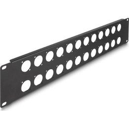 D-Typ 19"-Patchpanel, 24 Anschlüsse, 2 HE, schwarz