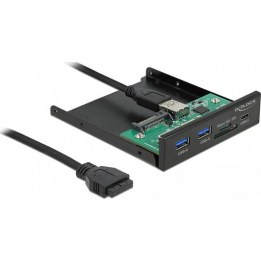 Panel frontal de 3,5" con USB a 5 Gbps: 1 puerto USB tipo C™ + 2 puertos USB tipo A + ranura para tarjetas SD y micro SD