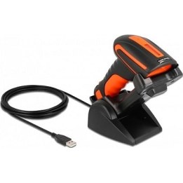 Lector de códigos de barras industrial 1D y 2D para 2,4 GHz o Bluetooth con base de carga inductiva