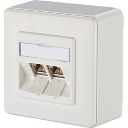 METZ CONNECT BTR Socket AP/2 Pure White E-DAT Module, 2 Ports, Cat 6, Class E