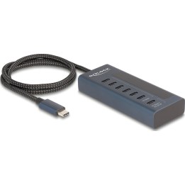 Concentrador USB de 10 Gbps con 7 puertos USB Type-C™, de los cuales 6 son puertos de datos y 1 es un puerto de datos y PD de 20