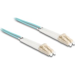 Cable de fibra óptica LC dúplex a LC dúplex, multimodo OM3, con conexión acodada, 0,5 m