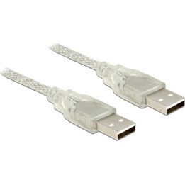 Cable USB 2.0 con conector tipo A - Conector USB 2.0 tipo A, 5 m, transparente