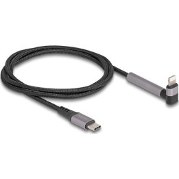 Cable de datos y carga USB Type-C™ a Lightning™ para iPhone™, iPad™ e iPod™, en ángulo con función de soporte, negro, 1,5 m, MFi