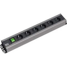 BACHMANN Regleta para artesãos com 6 tomadas com contacto de segurança e interruptor de proteção contra sobretensão