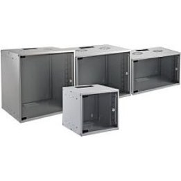 19" 12U wall-mounted cabinet, Basic, depth 450 mm, unassembled, grey