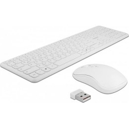 Set tastiera e mouse USB wireless a 2,4 GHz, bianco
