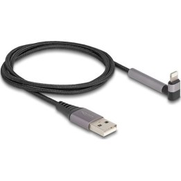 Cable de datos y carga USB tipo A a Lightning™ para iPhone™, iPad™ e iPod™, en ángulo con función de soporte, negro, 1,5 m, MFi