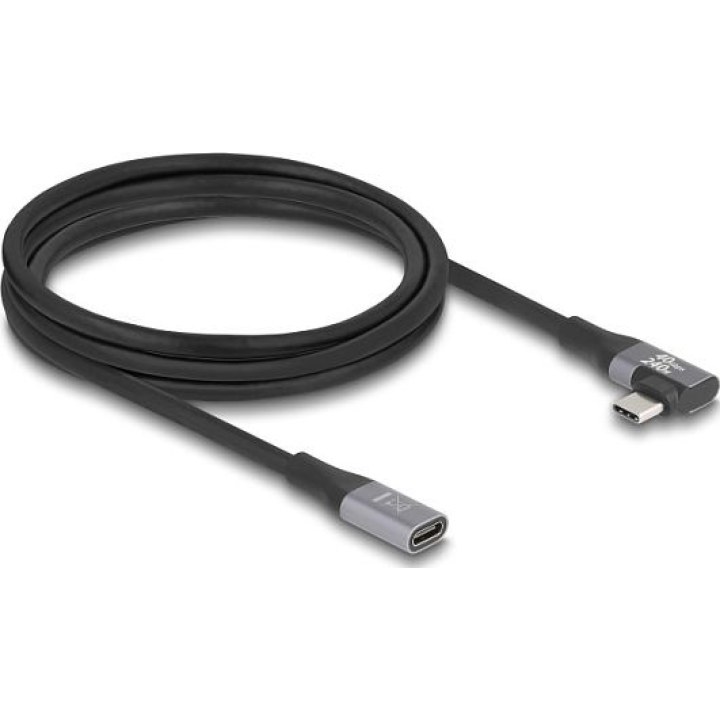 Cabo de extensão USB de 20 Gbps com conector em ângulo para a esquerda/direita, USB PD 3.1 com gama de potência alargada de 240 