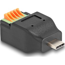 USB Type-C™ 2.0 Stecker zu Terminalblock Adapter mit Drucktaster