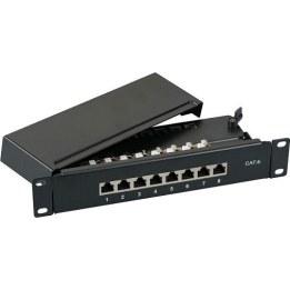 EFB Mini Patch Panel STP 8xRJ45 Cat.6, 10 1U, RAL7035 grey
