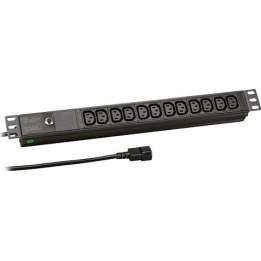 EFB 19" 1U power strip for UPS, 12xC13, C14 input cable